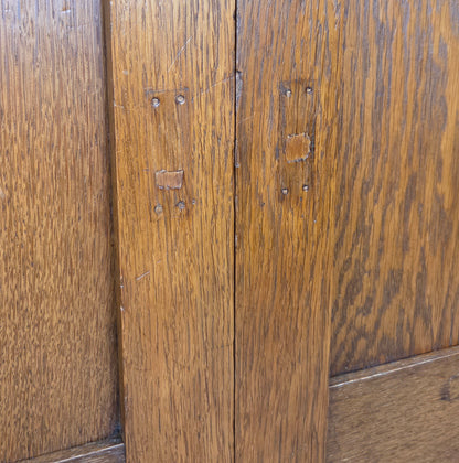 Antique Oak King Size Headboard, Arts & Crafts Style, USA, Circa 1920