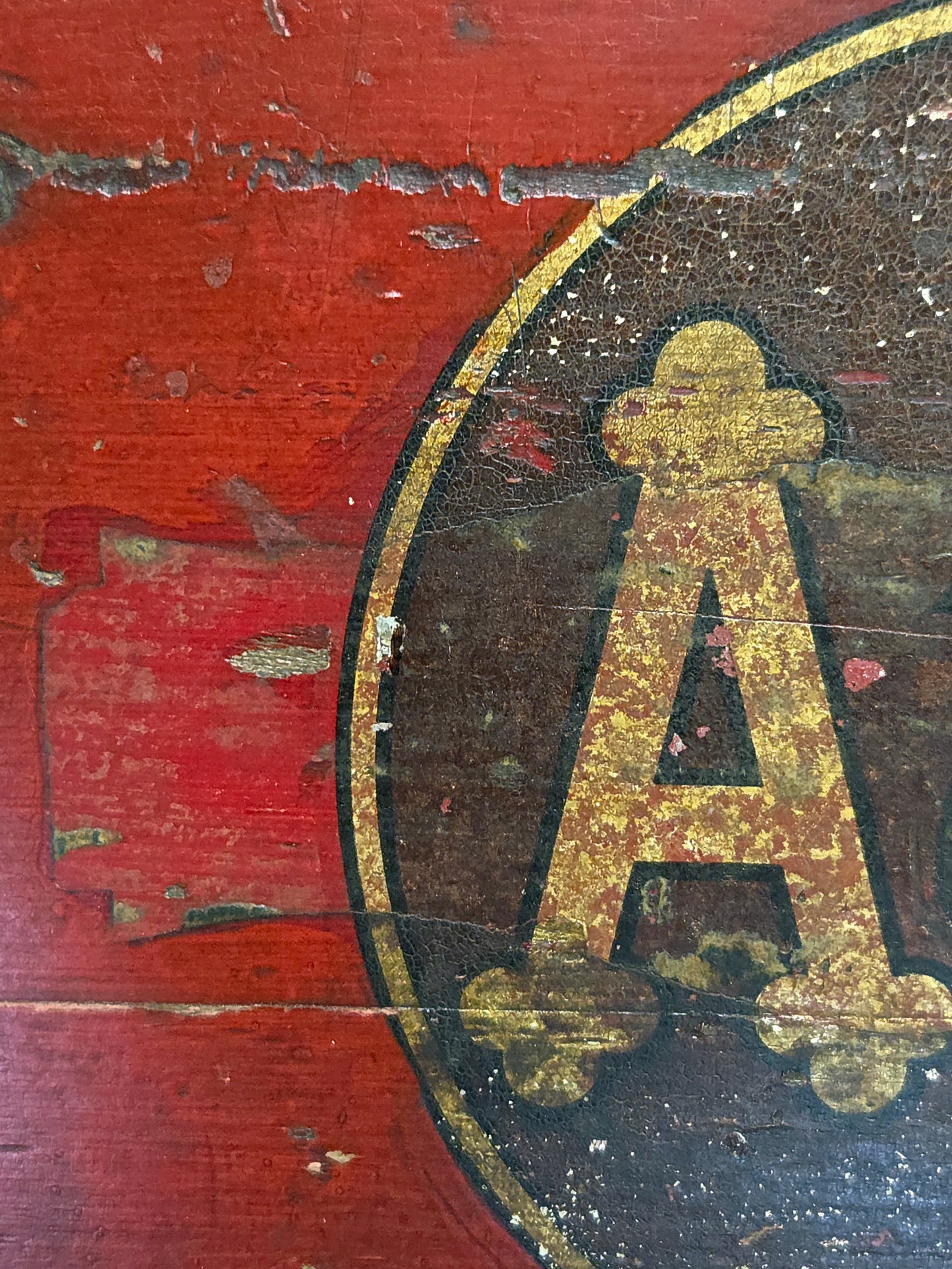 Antique A&P Tea Bin, Wood With Red Paint, Country Style, Circa 1920
