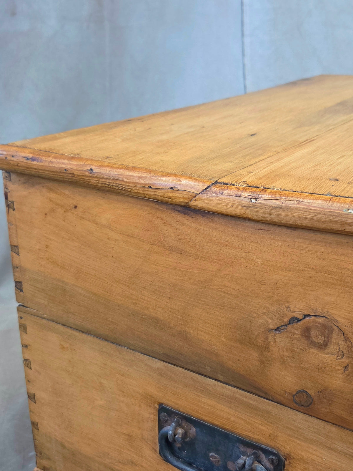Antique Circa 1900 German Natural Pine Blanket Chest