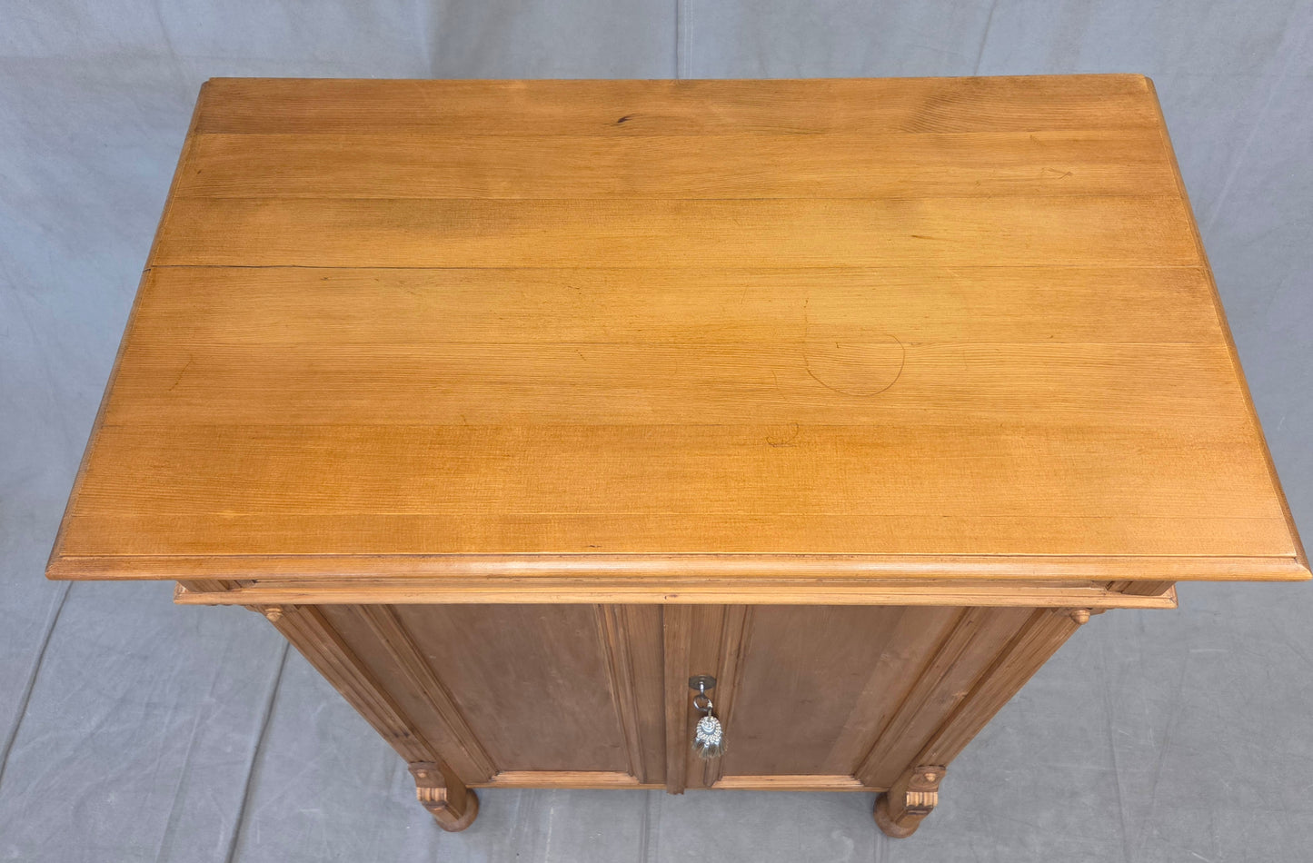 Vintage German Natural Pine Tall Cabinet Cupboard