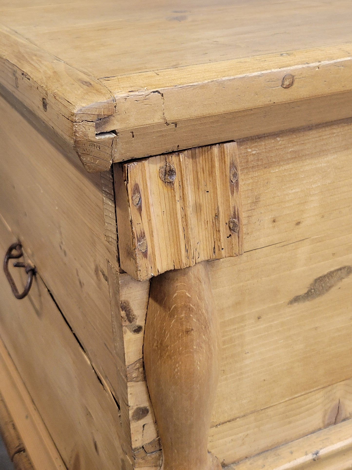 Antique Eastern European Natural Waxed Pine Blanket Chest