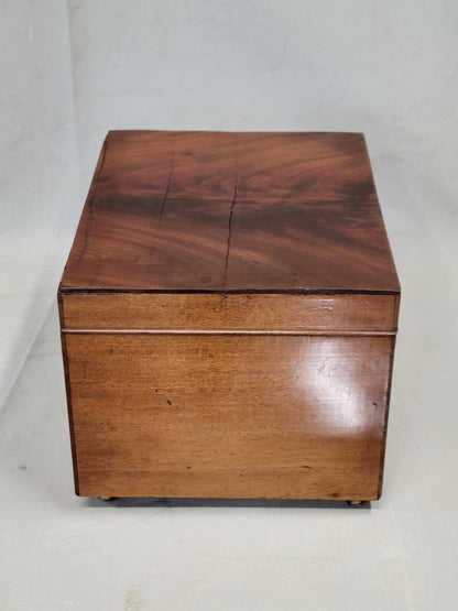 Antique English Circa 1900 Flame Mahogany Maple & Co. Ltd. Jewelry Box (RL)