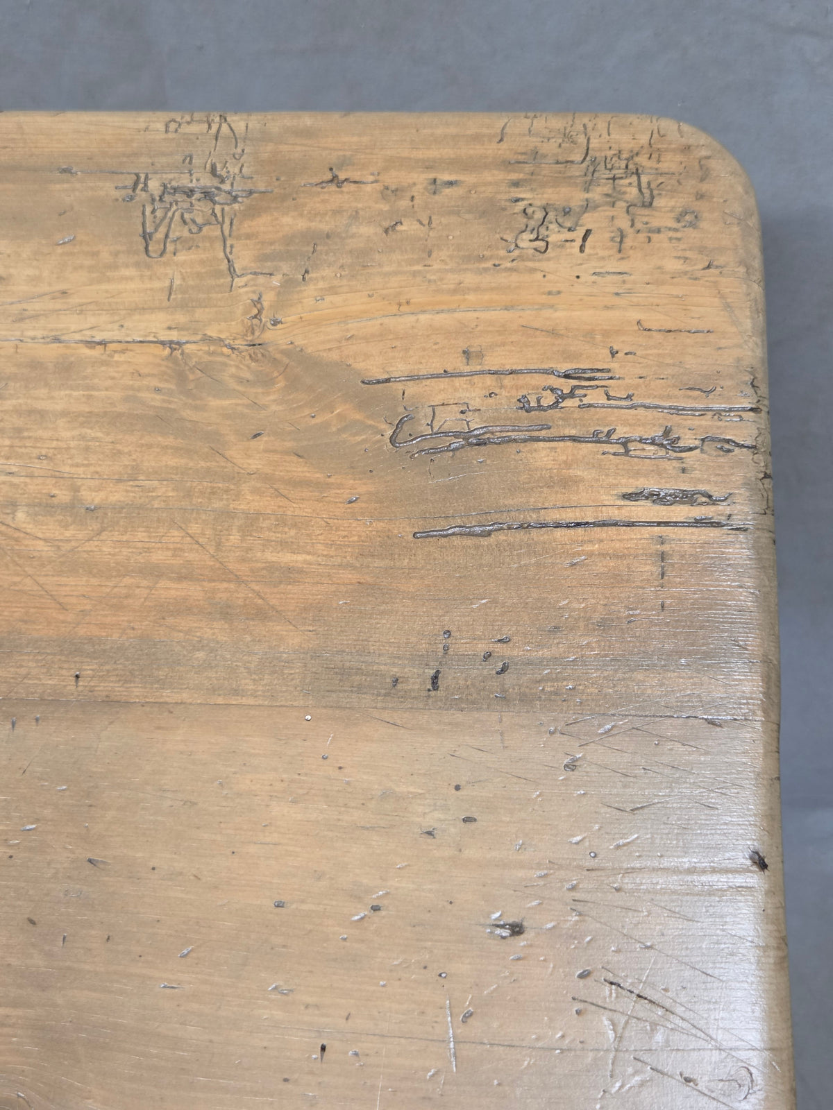 Antique 1920s English Weathered Pine Farmhouse 7' Long Kitchen or Dining Table