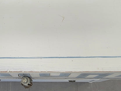 Antique English Painted Dresser Chest of Drawers With Greek Key Motif
