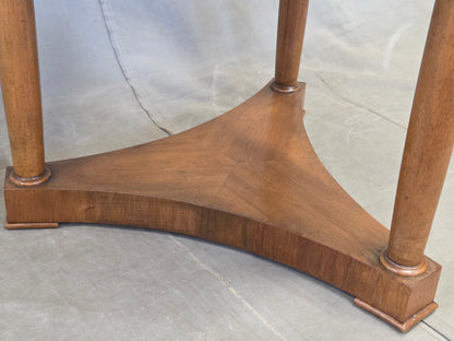 Antique 1930s French Empire or Art Deco Cherry Guéridon Table with Black Marble