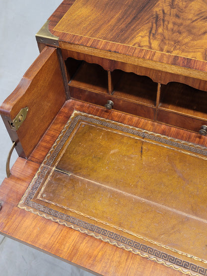 Vintage English Mahogany Campaign Butler's Chest of Drawers With Desk (RL)