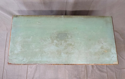 Antique French Floral Painted Mahogany Dresser with Matching Mirror