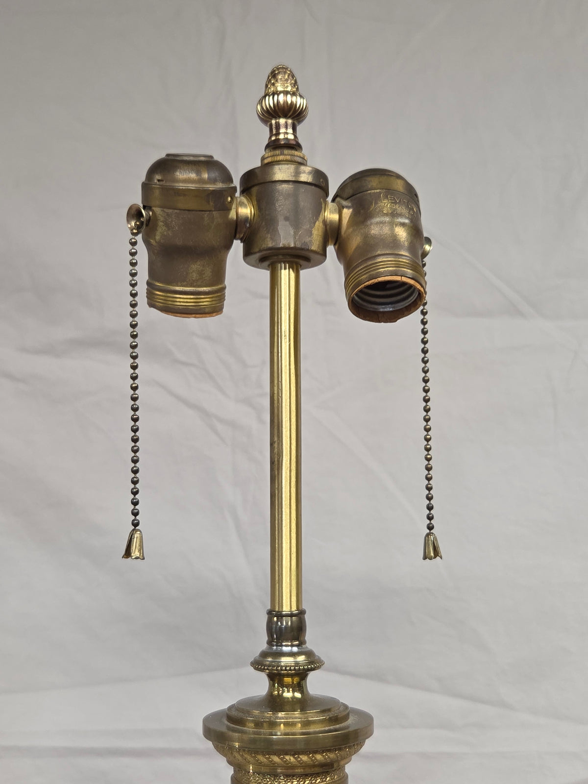 Vintage Crystal and Brass Column Table Lamps - Style of William Kessler Baccarat