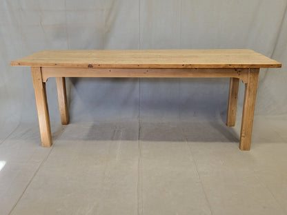 Antique Circa 1900 French Light / Bleached Pine Rustic Worktable Dining Table