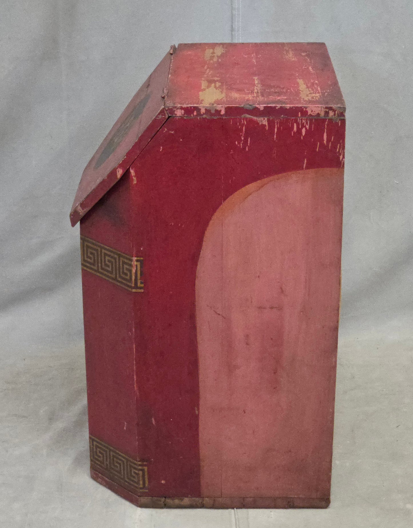 Antique A&P Tea Bin, Wood With Red Paint, Country Style, Circa 1920