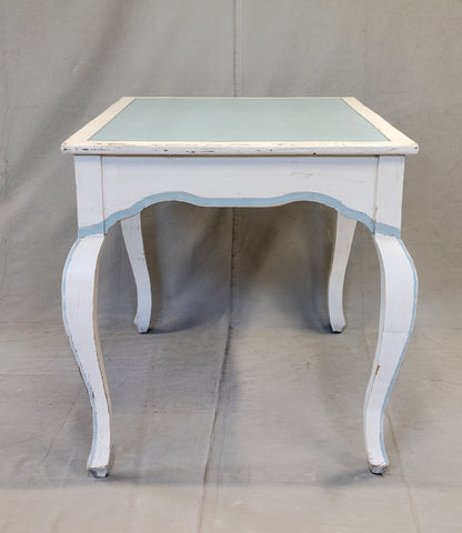 Vintage Pine French Style Painted Blue and White Desk