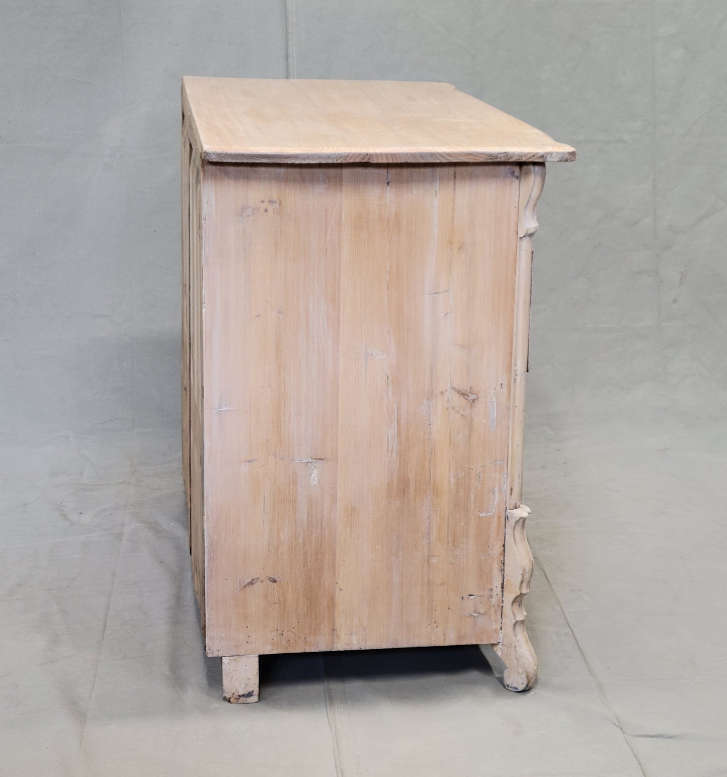 Antique Dutch Whitewashed Pine Dresser Chest of Drawers