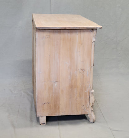 Antique Dutch Whitewashed Pine Dresser Chest of Drawers