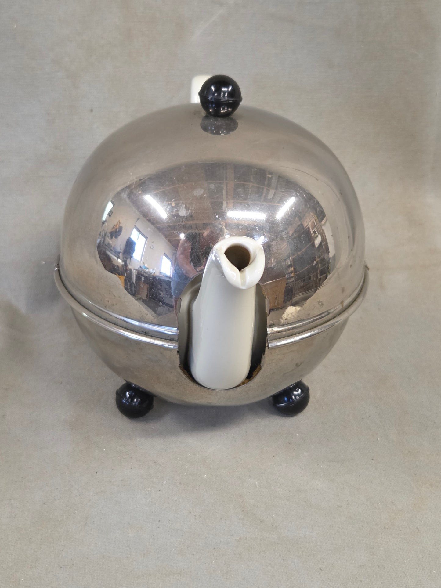 Vintage Art Deco Furstenberg Bavarian Tea Pot w/ Insulated Stainless Steel Cozy