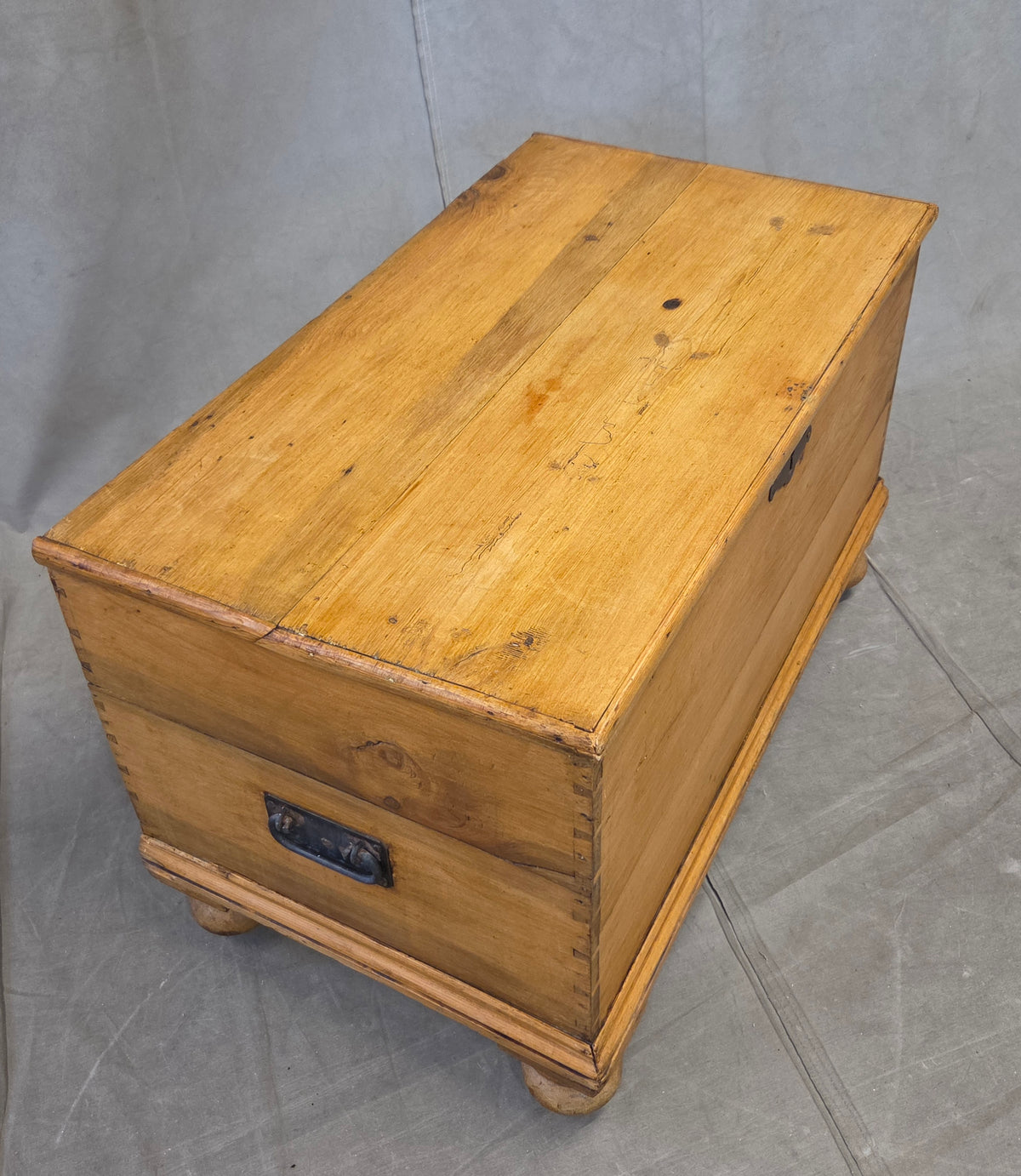 Antique Circa 1900 German Natural Pine Blanket Chest