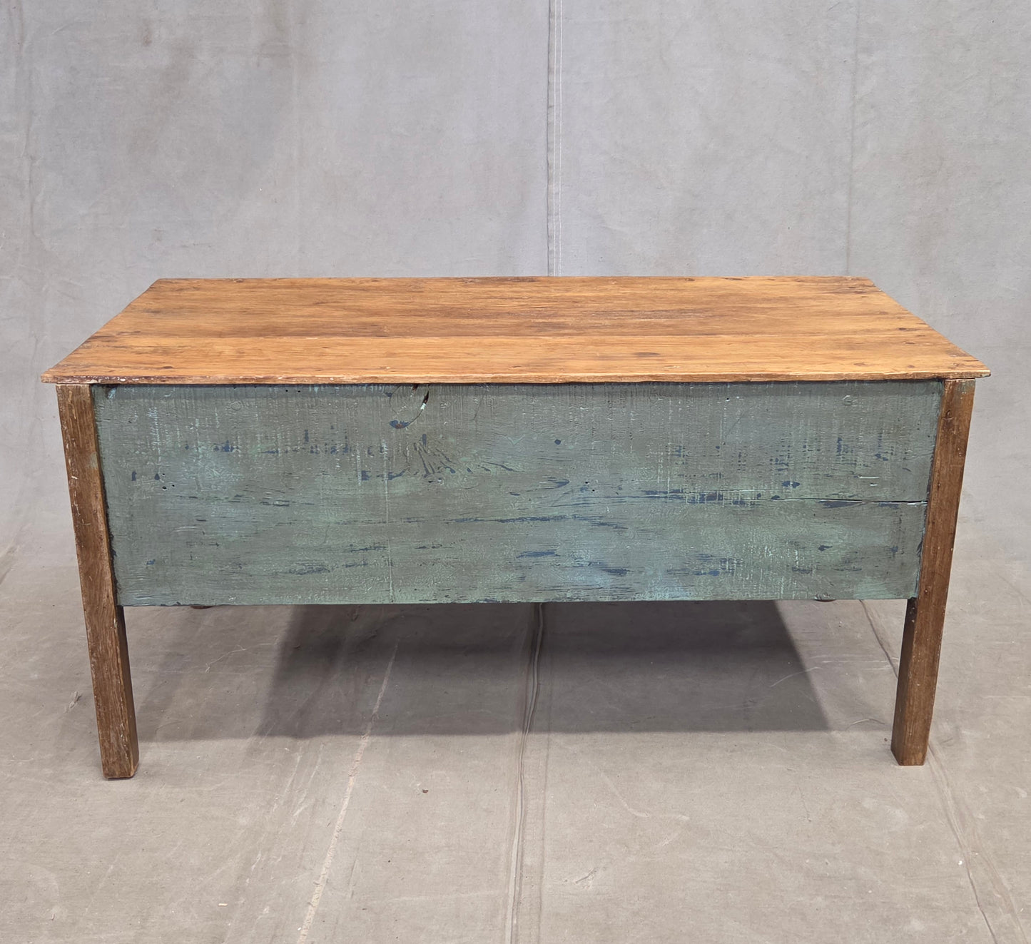 Vintage Rustic Southwestern Painted Pine Coffee Table