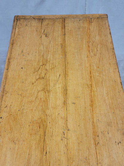 Antique English Pine Blanket Chest With Drawer