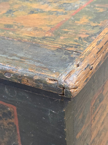 Antique European (German or Czechia) Pine Blanket Chest With Original Paint