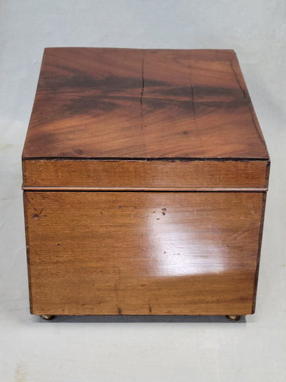 Antique English Circa 1900 Flame Mahogany Maple & Co. Ltd. Jewelry Box (RL)