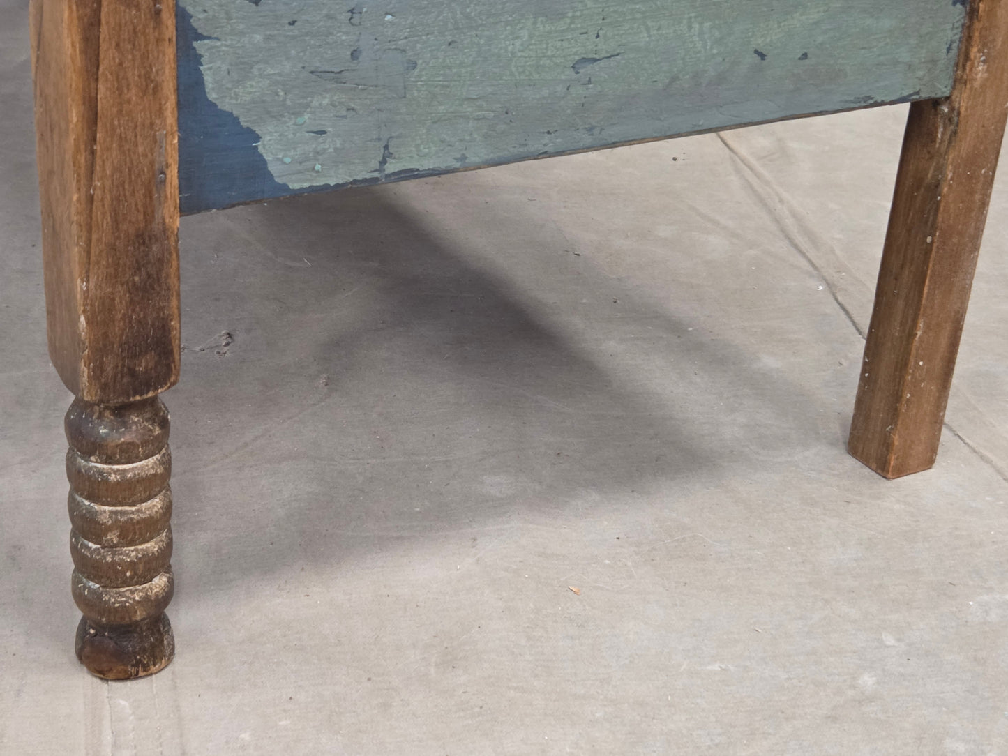 Vintage Rustic Southwestern Painted Pine Coffee Table