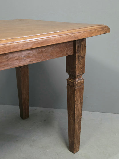 Vintage Old Teak Dining Table, C. 1940, Indonesia