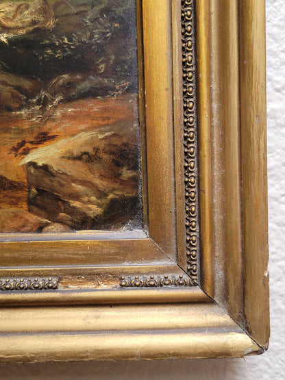 Antique 19th Century French Forest Landscape signed E.S. Buffett, 1862