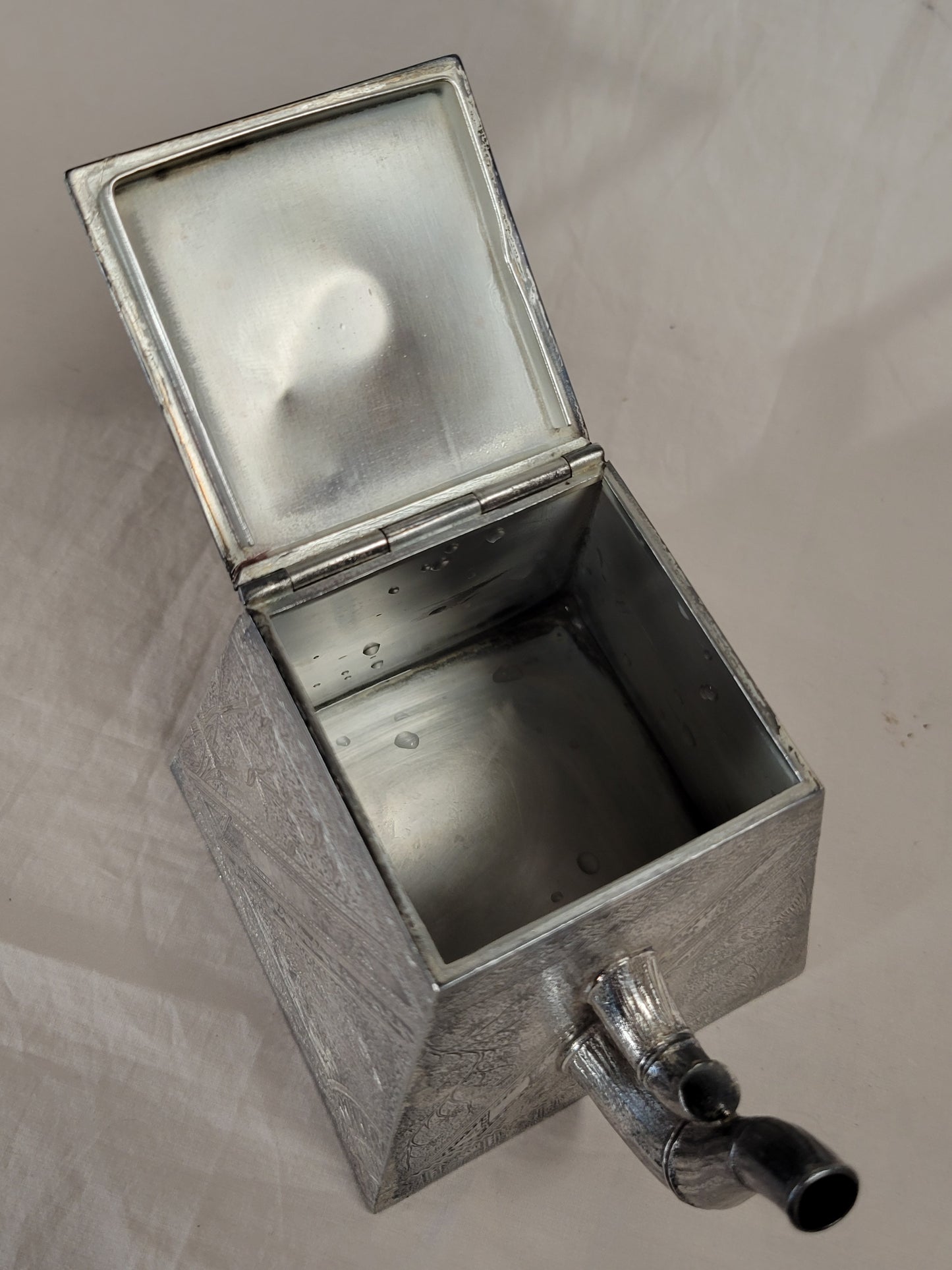 Antique James W. Tufts Boston Engraved Silverplate Aesthetic Movement Tea Set