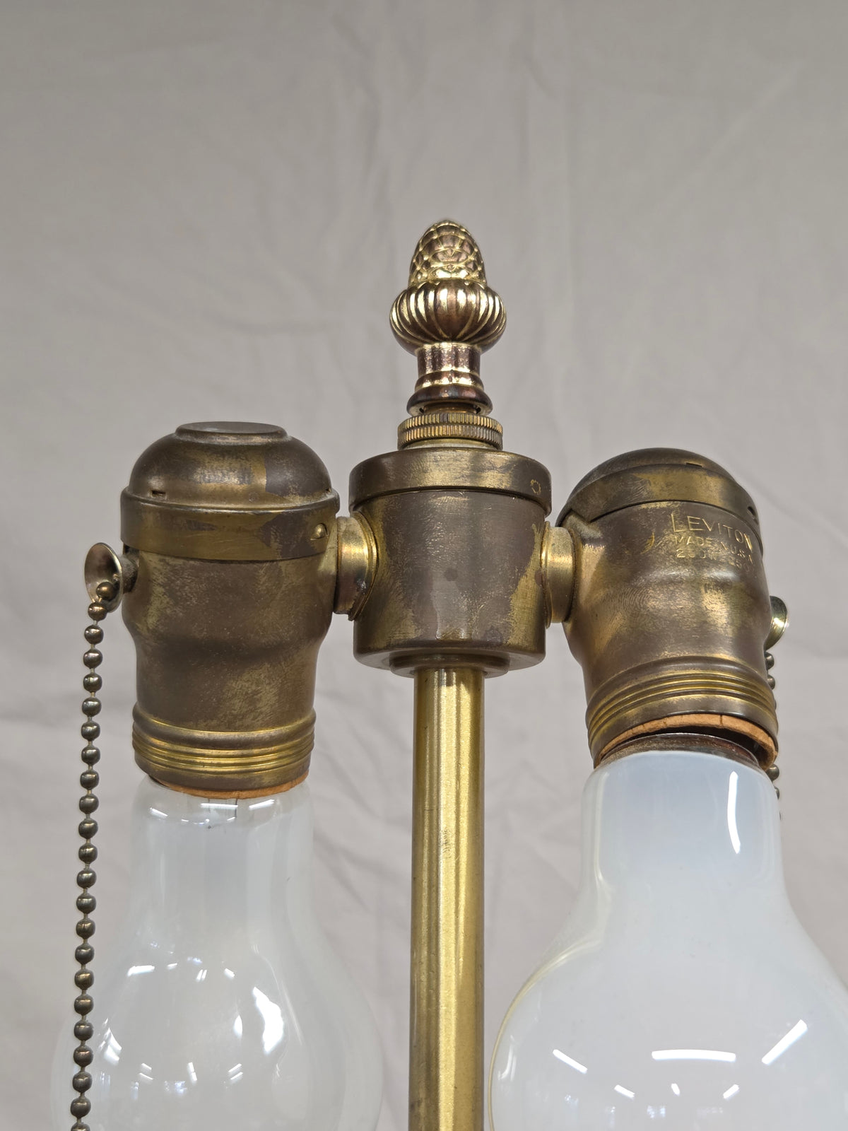 Vintage Crystal and Brass Column Table Lamps - Style of William Kessler Baccarat