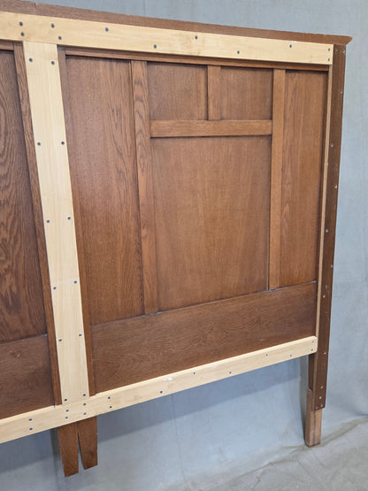 Antique Oak King Size Headboard, Arts & Crafts Style, USA, Circa 1920