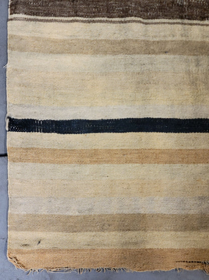 Antique Mongolian Handwoven Wool Blanket with Cranes