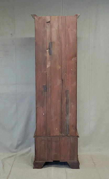 Antique English Mahogany Single Glass Door 2-piece Curio Display Cabinet
