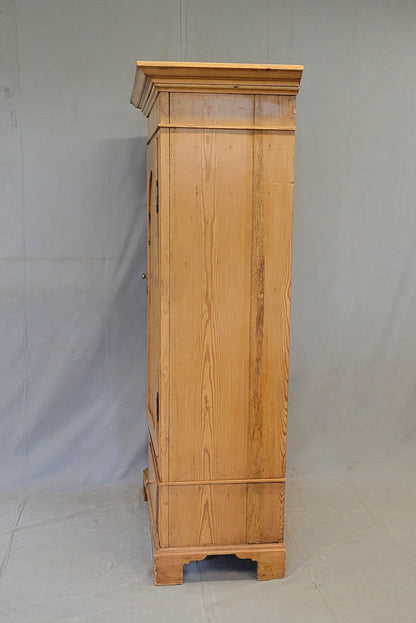 Antique 19th Century German Pine Single Door Armoire Wardrobe