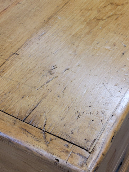 Antique English Pine Blanket Chest With Drawer