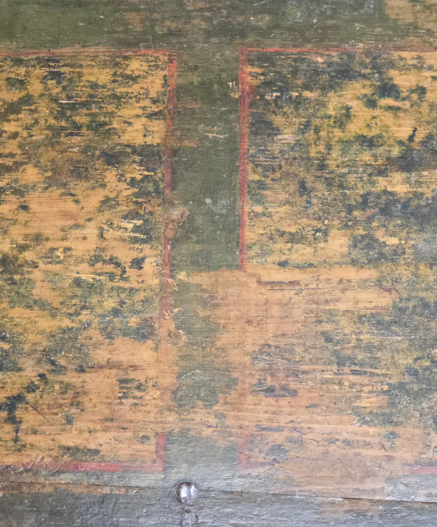 Antique European (German or Czechia) Pine Blanket Chest With Original Paint
