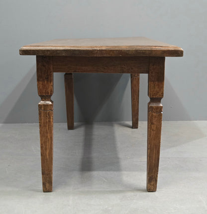 Vintage Old Teak Dining Table, C. 1940, Indonesia