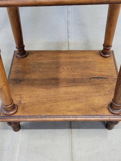 Antique French or Belgian Walnut Nightstands With Italian Marble - A Near Pair