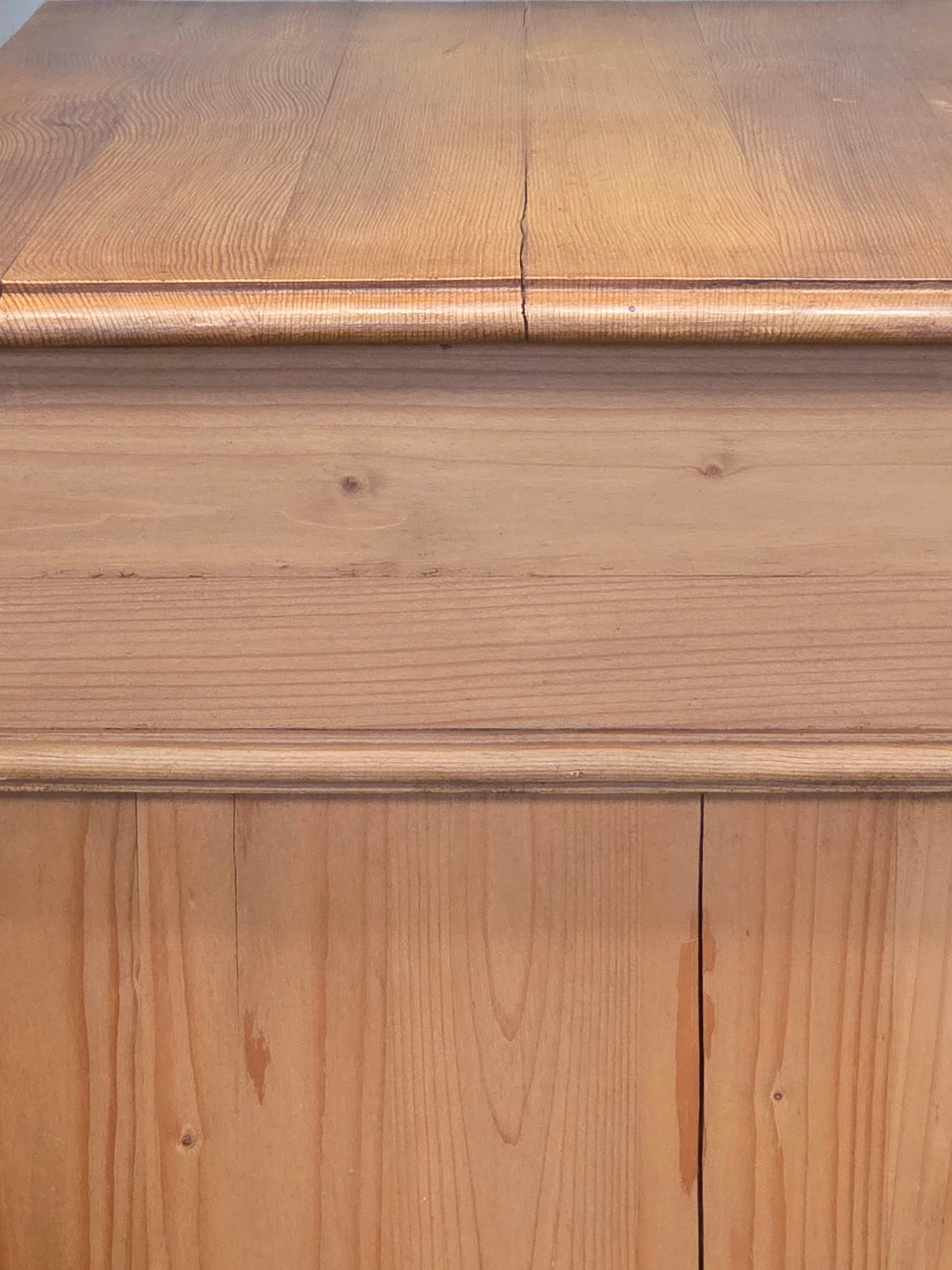 Vintage German Natural Pine Tall Cabinet Cupboard