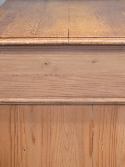 Vintage German Natural Pine Tall Cabinet Cupboard
