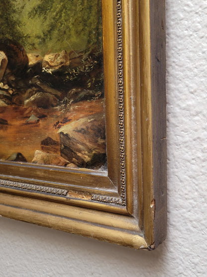 Antique 19th Century French Forest Landscape signed E.S. Buffett, 1862