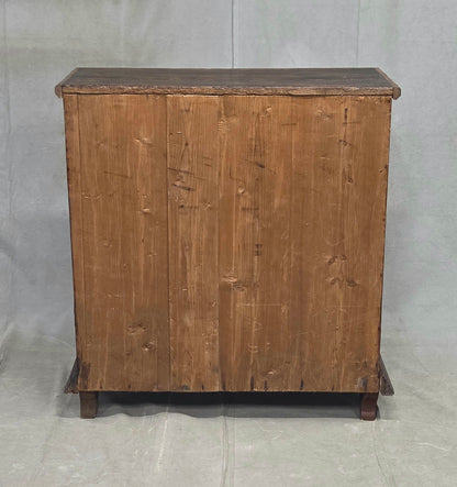 Antique Romanian Folk Painted Pine Cupboard with Drawers and a Door