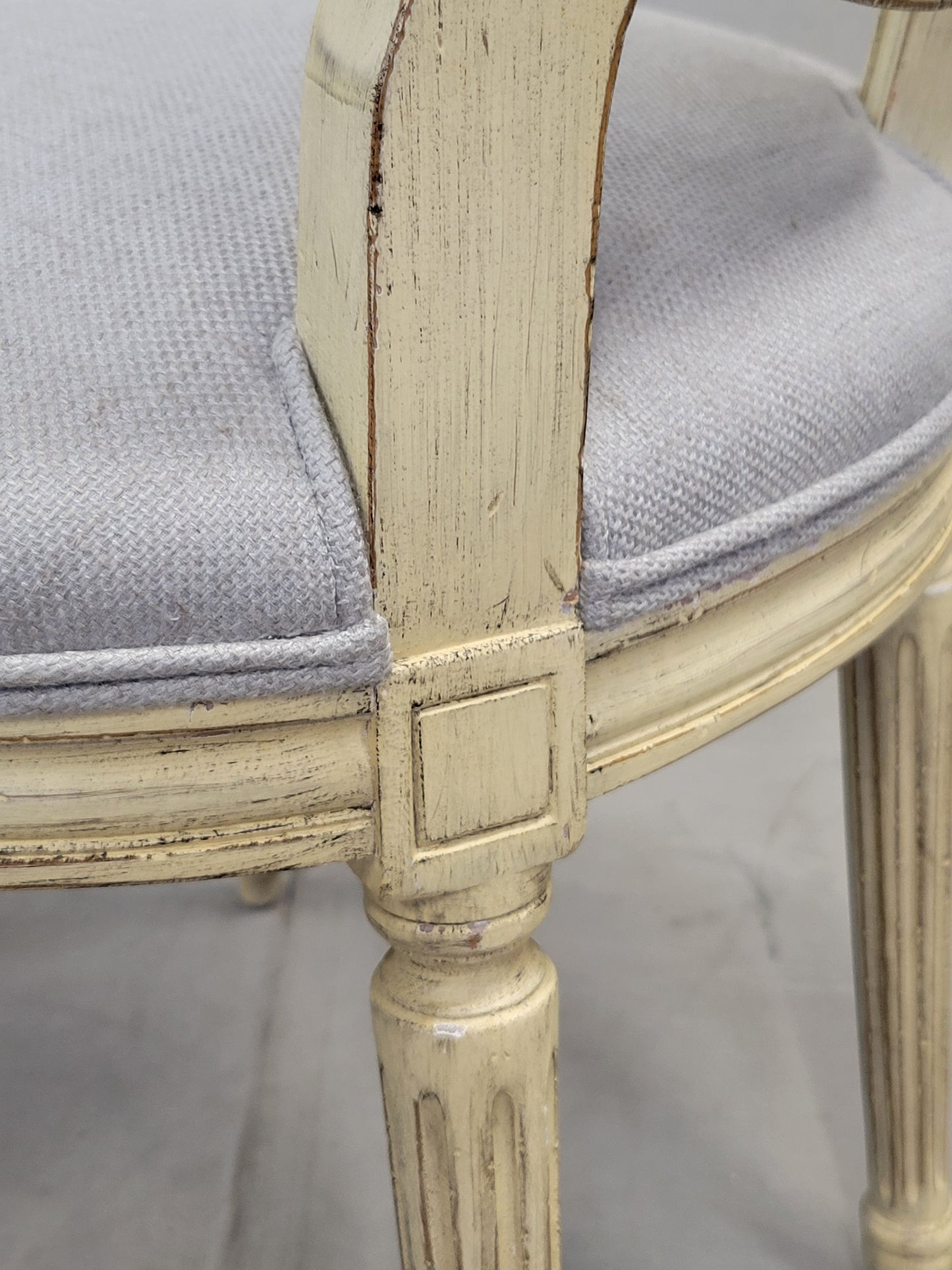 Vintage Baker Furniture French Louis XVI Painted Dining Chairs Reupholstered - Set of 6