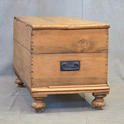 Antique Circa 1900 German Natural Pine Blanket Chest