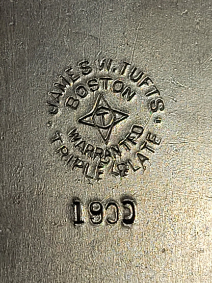 Antique James W. Tufts Boston Engraved Silverplate Aesthetic Movement Tea Set