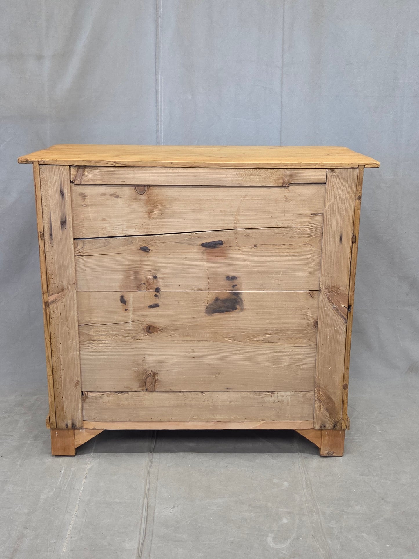 Antique English Pine Single Door Cupboard with Working Key and Original Hardware