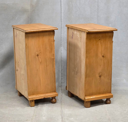 Vintage Eastern European Natural Pine Nighstands - a pair