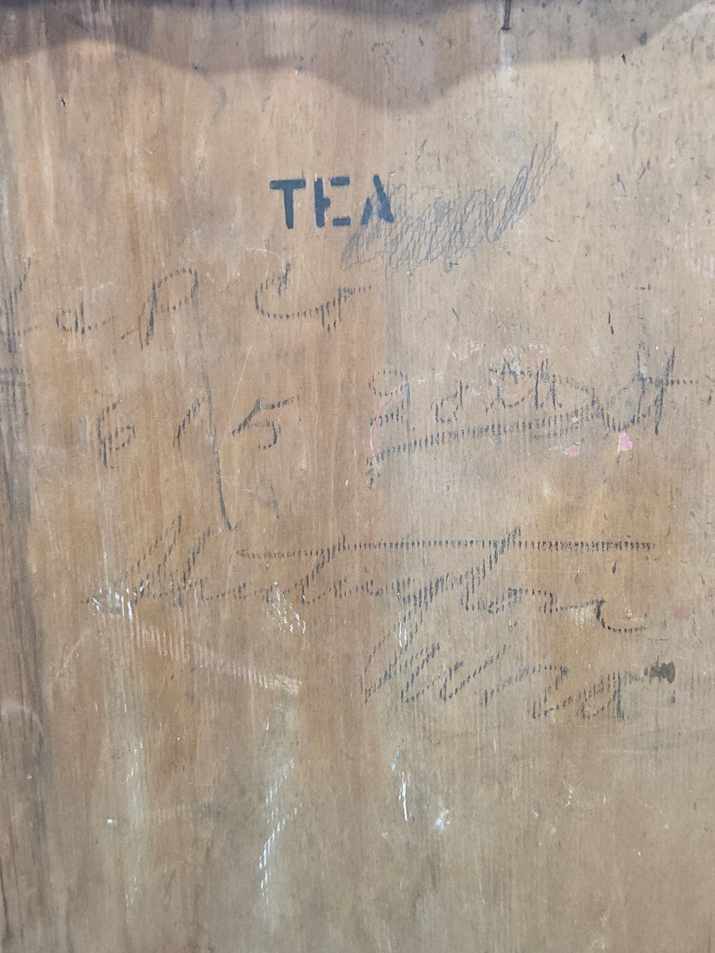 Antique A&P Tea Bin, Wood With Red Paint, Country Style, Circa 1920