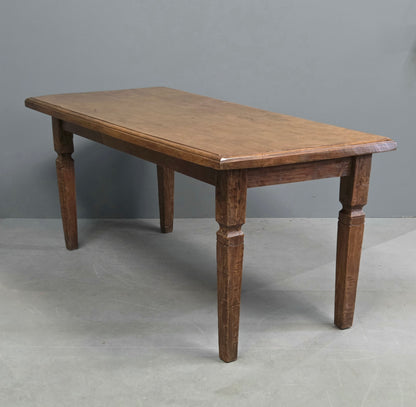Vintage Old Teak Dining Table, C. 1940, Indonesia