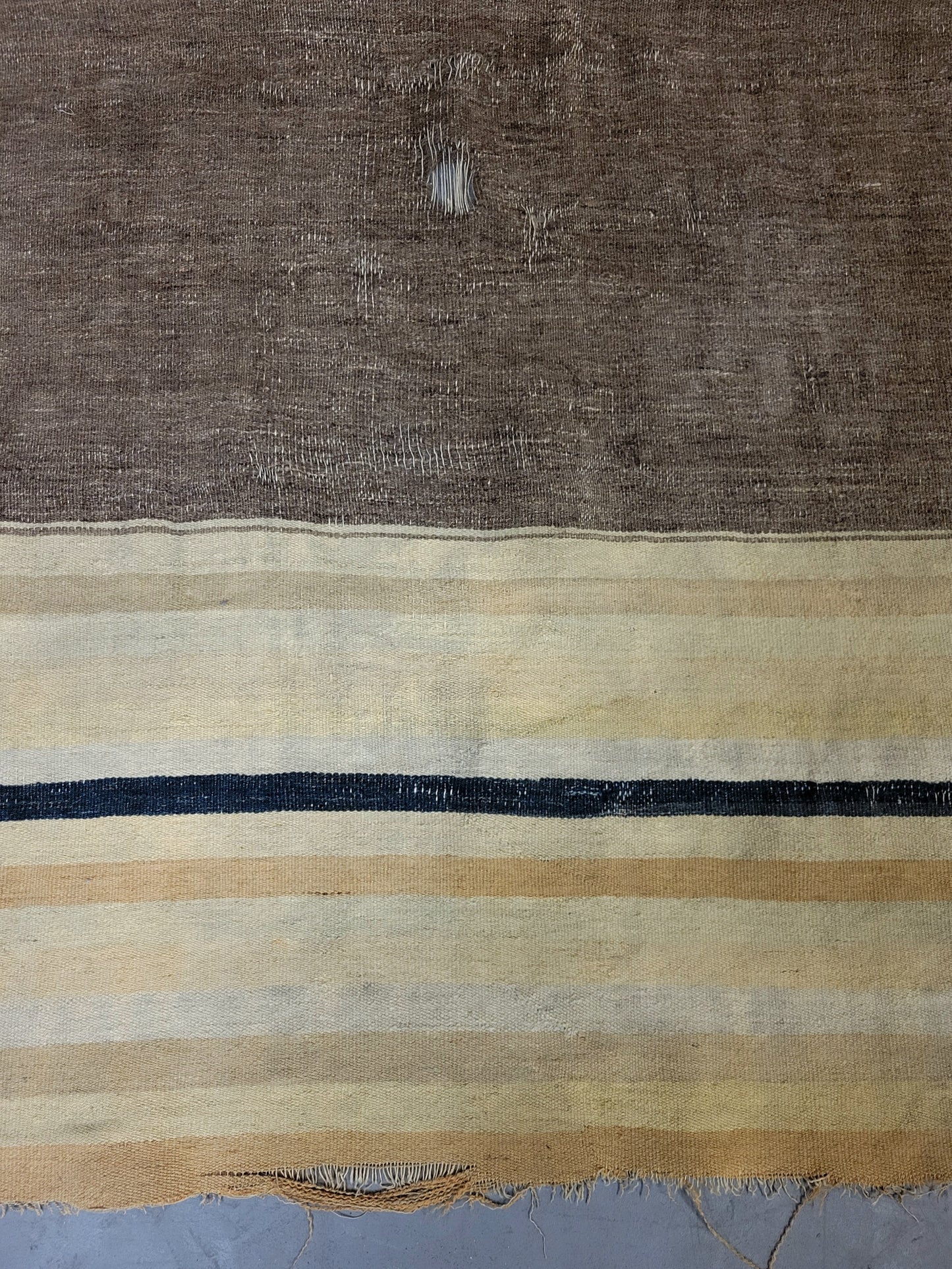 Antique Mongolian Handwoven Wool Blanket with Cranes