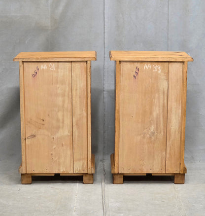 Vintage Eastern European Natural Pine Nighstands - a pair