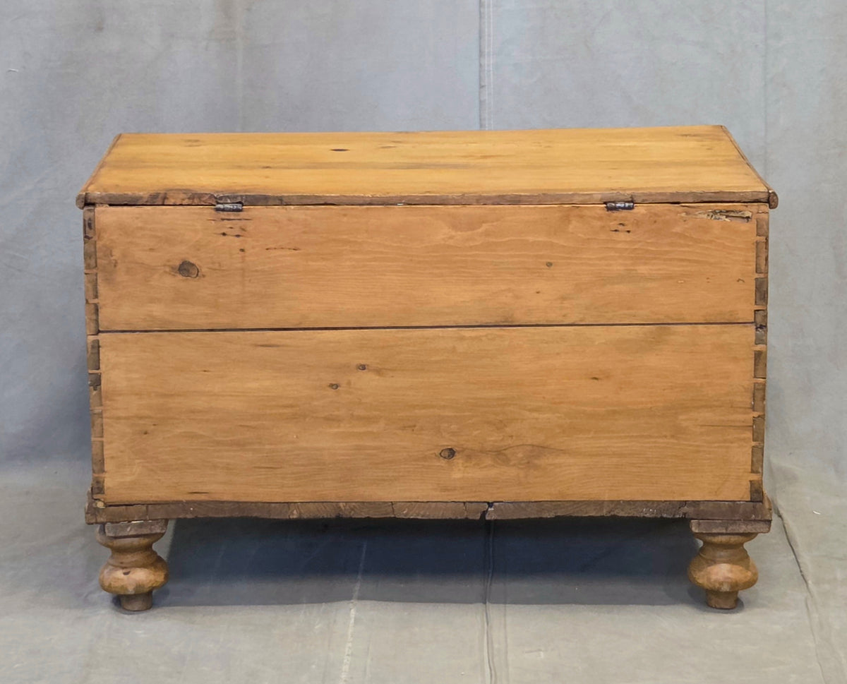 Antique Circa 1900 German Natural Pine Blanket Chest